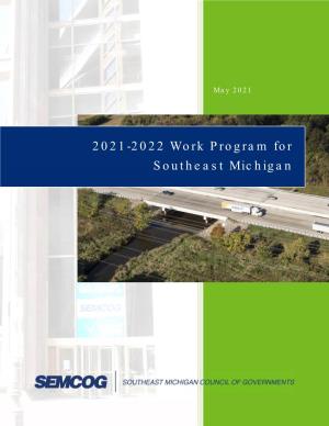 2021-2022 Work Program for Southeast Michigan
