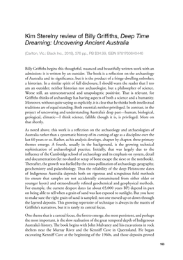 Kim Sterelny Review of Billy Griffiths, Deep Time Dreaming