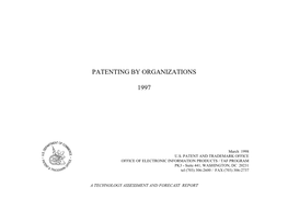 TAF Patenting by Organizations Report, CY 1997