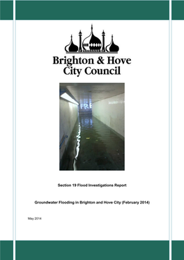 Groundwater Flooding in Brighton & Hove