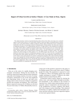 Impact of Urban Growth on Surface Climate: a Case Study in Oran, Algeria