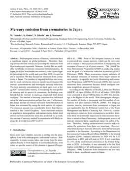 Mercury Emission from Crematories in Japan