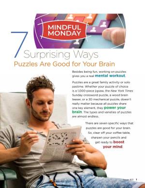 Surprising Ways Puzzles Are Good for Your Brain Besides Being Fun, Working on Puzzles Gives You a Real Mental Workout
