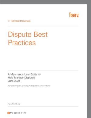 Dispute Best Practices