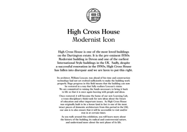 High Cross House Modernist Icon