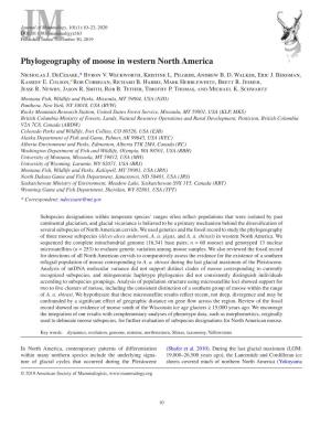 Phylogeography of Moose in Western North America