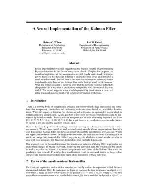 A Neural Implementation of the Kalman Filter