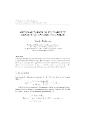 Generalization of Probability Density of Random Variables