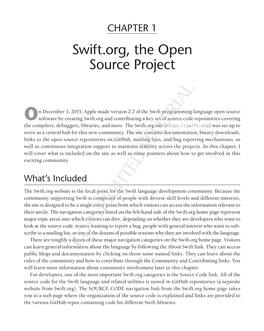 Swift.Org, the Open Source Project
