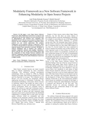 Modularity Framework As a New Software Framework in Enhancing Modularity in Open Source Projects