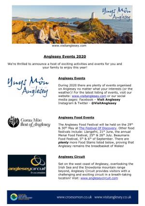 Anglesey Events 2020