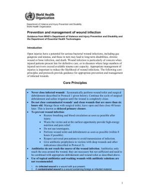 Prevention and Management of Wound Infection Core Principles