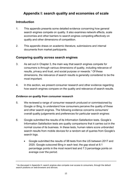 Appendix I: Search Quality and Economies of Scale