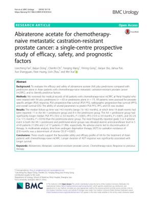 Abiraterone Acetate for Chemotherapy-Naive