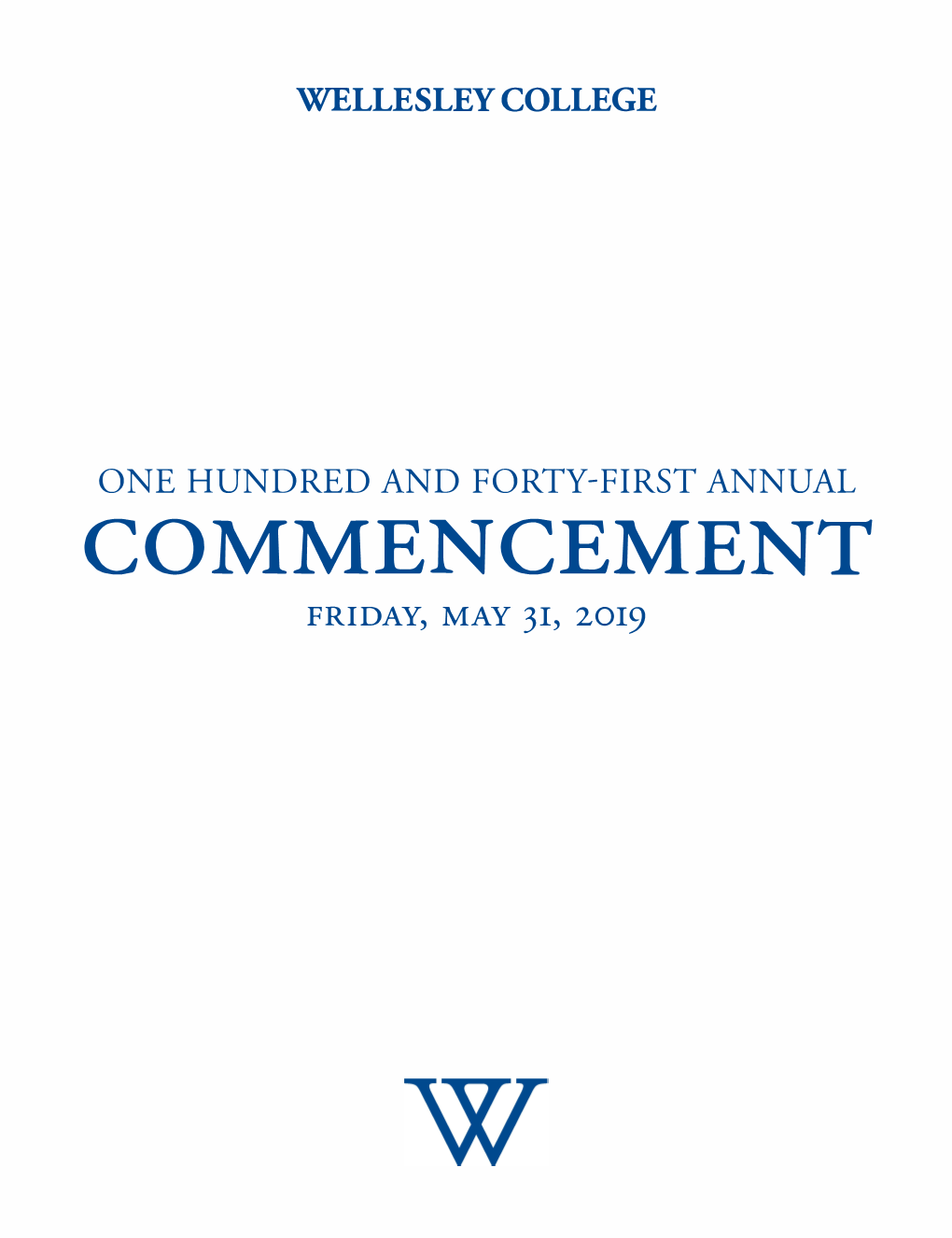 2019 Commencement Program