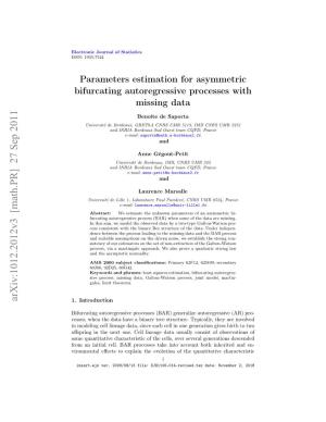 Parameters Estimation for Asymmetric Bifurcating Autoregressive Processes with Missing Data
