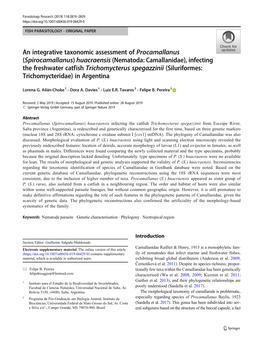 An Integrative Taxonomic Assessment of Procamallanus (Spirocamallanus
