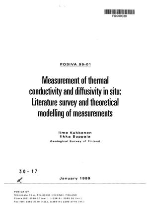 Measurement of Thermal Conductivity Anddiffusivity in Situ
