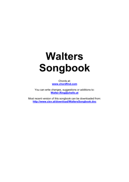 Walters Songbook