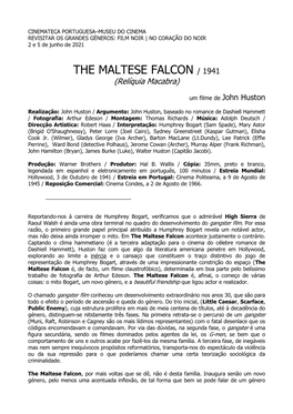 THE MALTESE FALCON / 1941 (Relíquia Macabra)