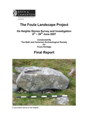 The Foula Landscape Project Final Report