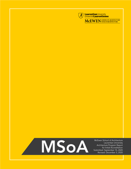 2020 Msoa Architecture Program Report (APR)