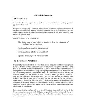 14. Parallel Computing 14.1 Introduction 14.2 Independent