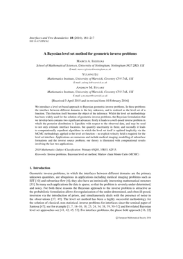 A Bayesian Level Set Method for Geometric Inverse Problems