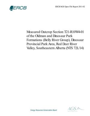(Belly River Group), Dinosaur Provincial Park Area, Red Deer River Valley, Southeastern Alberta (NTS 72L/14) ERCB/AGS Open File Report 2011-02