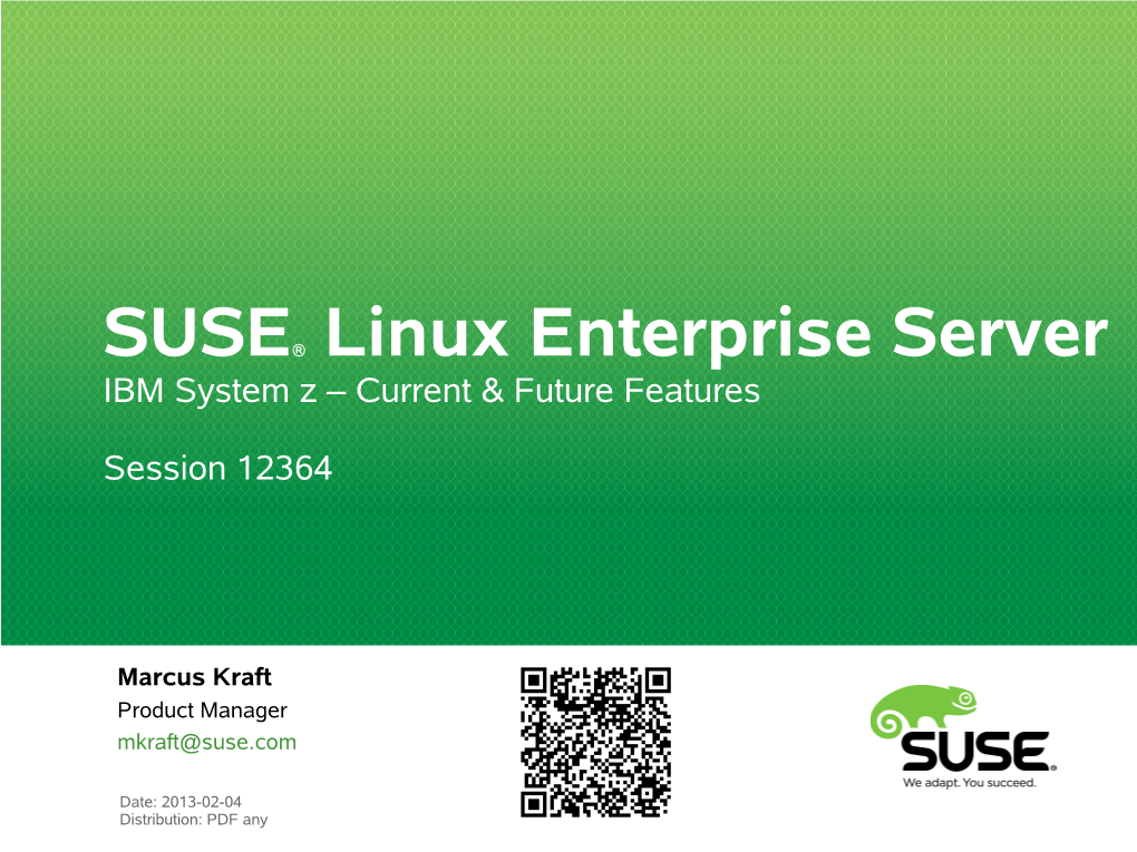 SUSE Linux Enterprise Server for System Z