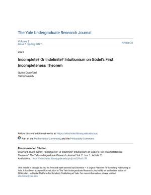 Intuitionism on Gödel's First Incompleteness Theorem