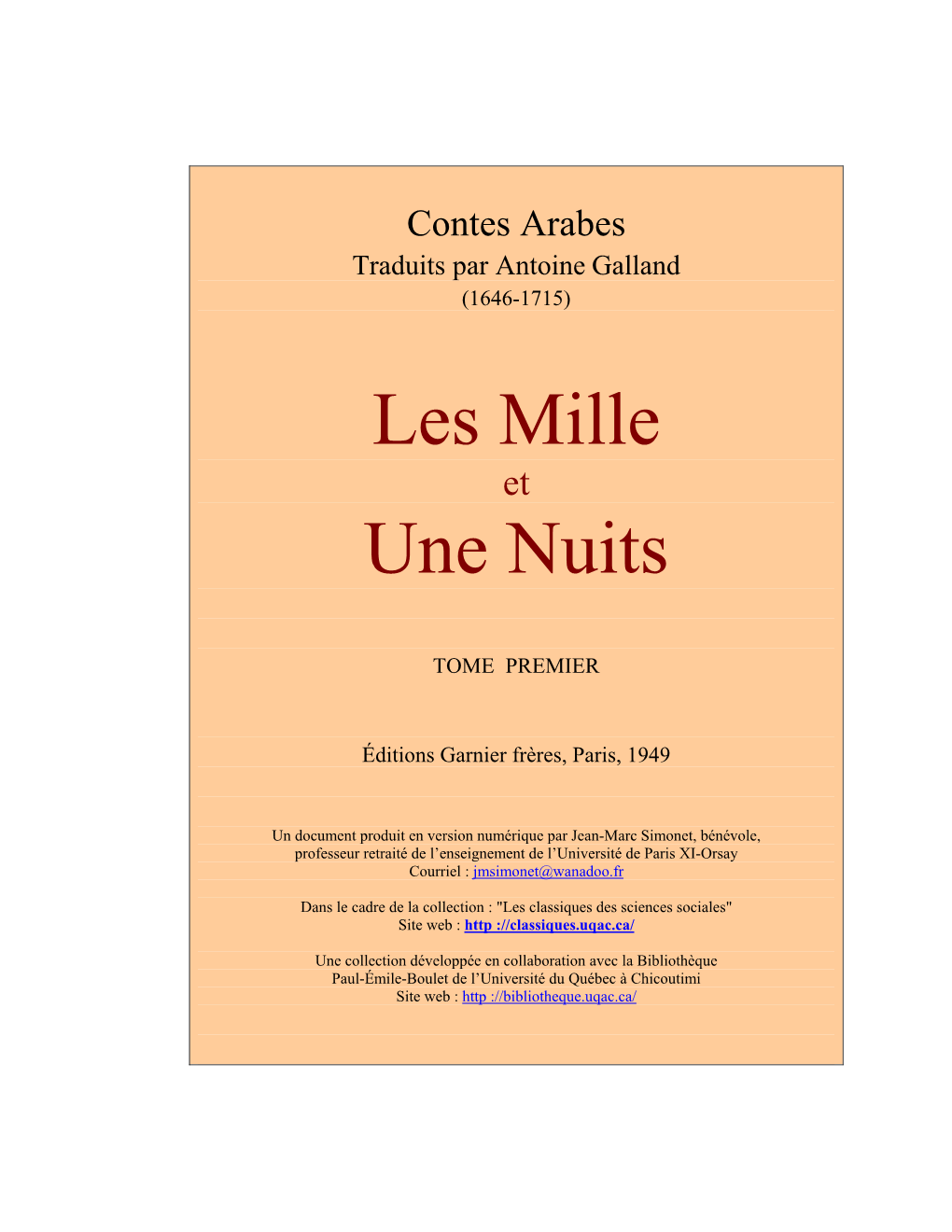 Les Mille Une Nuits