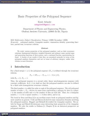 Basic Properties of the Polygonal Sequence