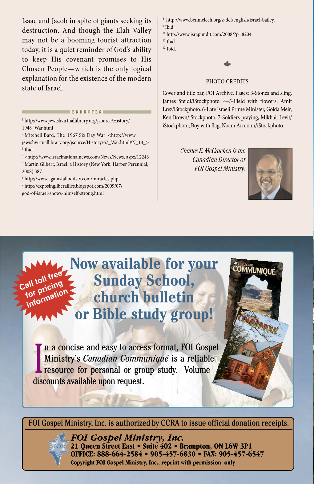 Now Available for Your Sunday School, Call Toll Free for Pricing Church Bulletin Information Or Bible Study Group!