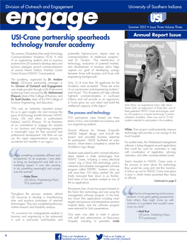 USI-Crane Partnership Spearheads Technology Transfer Academy