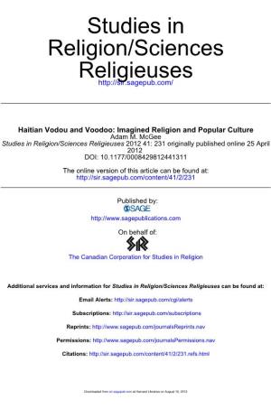 Haitian Vodou and Voodoo: Imagined Religion and Popular Culture Adam M