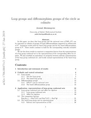 Loop Groups and Diffeomorphism Groups of the Circle As Colimits Arxiv