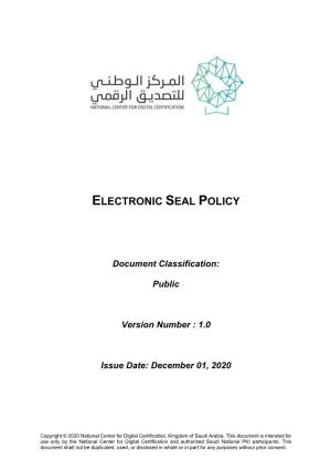 NCDC Electronic Seal Policy