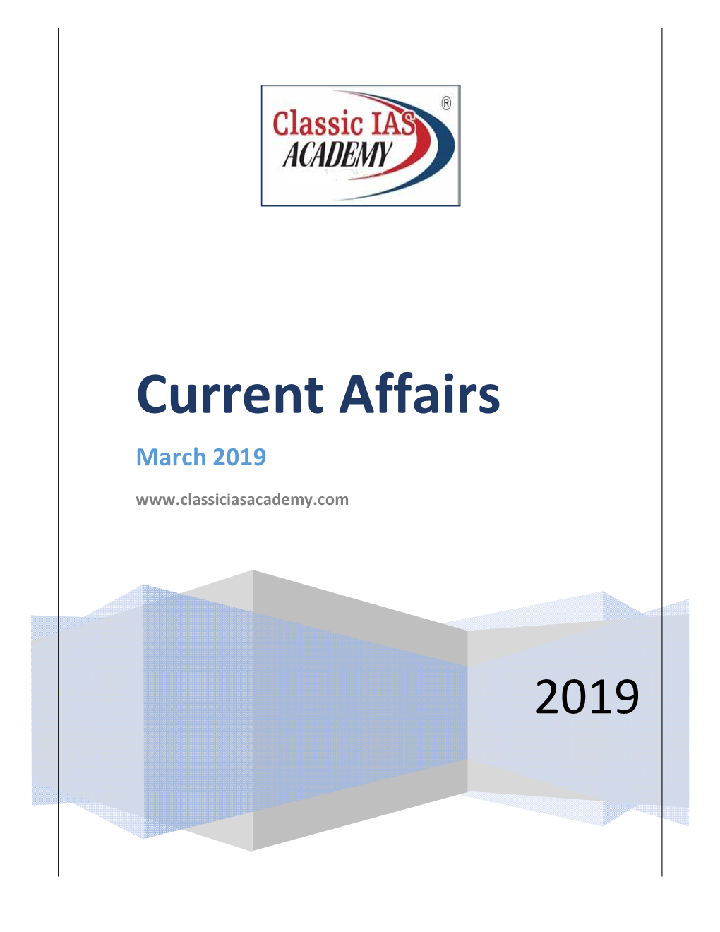 Current Affairs March 2019