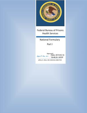 Federal Bureau of Prisons Health Services National Formulary Part I