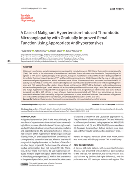 A Case of Malignant Hypertension-Induced Thrombotic Microangiopathy with Gradually Improved Renal Function Using Appropriate Antihypertensives