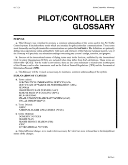 Pilot/Controller Glossary Basic