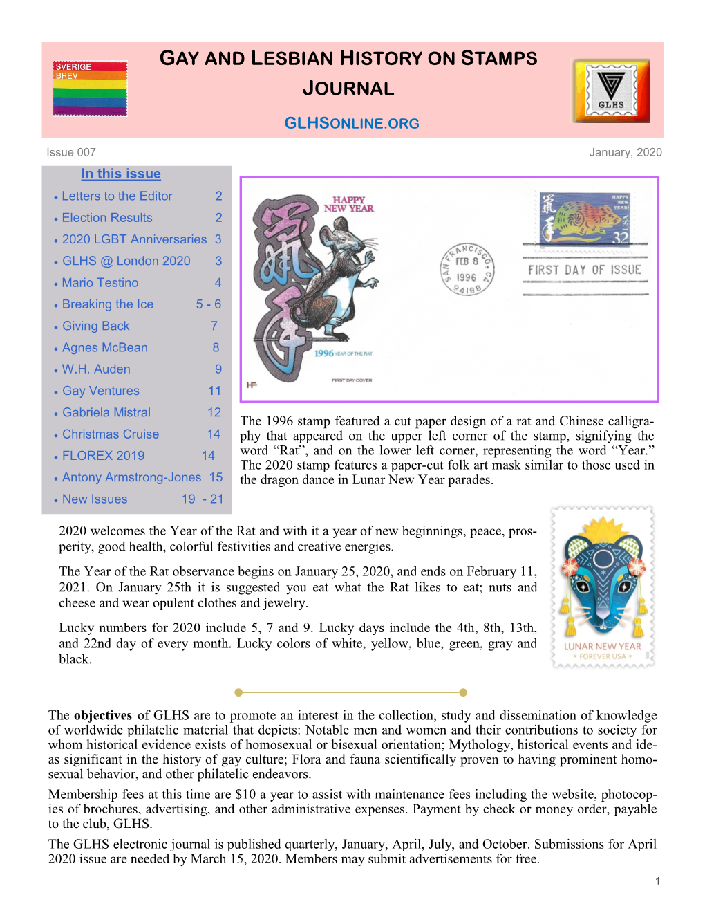 Gay and Lesbian History on Stamps Journal