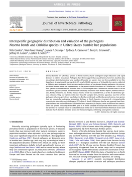 Interspecific Geographic Distribution and Variation of the Pathogens