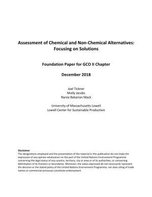 Assessment of Chemical and Non-Chemical Alternatives: Focusing on Solutions