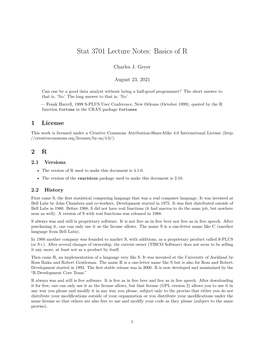 Stat 3701 Lecture Notes: Basics of R