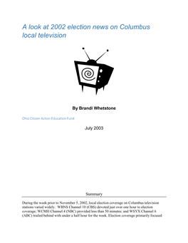 A Look at 2002 Election News on Columbus Local Television