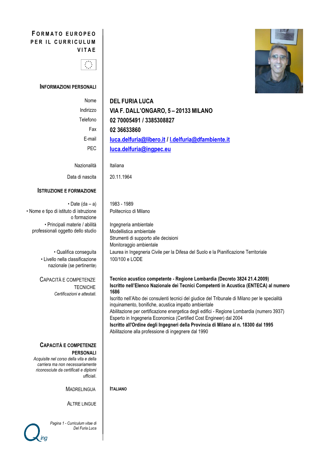 Curriculum Vitae Formato Europeo