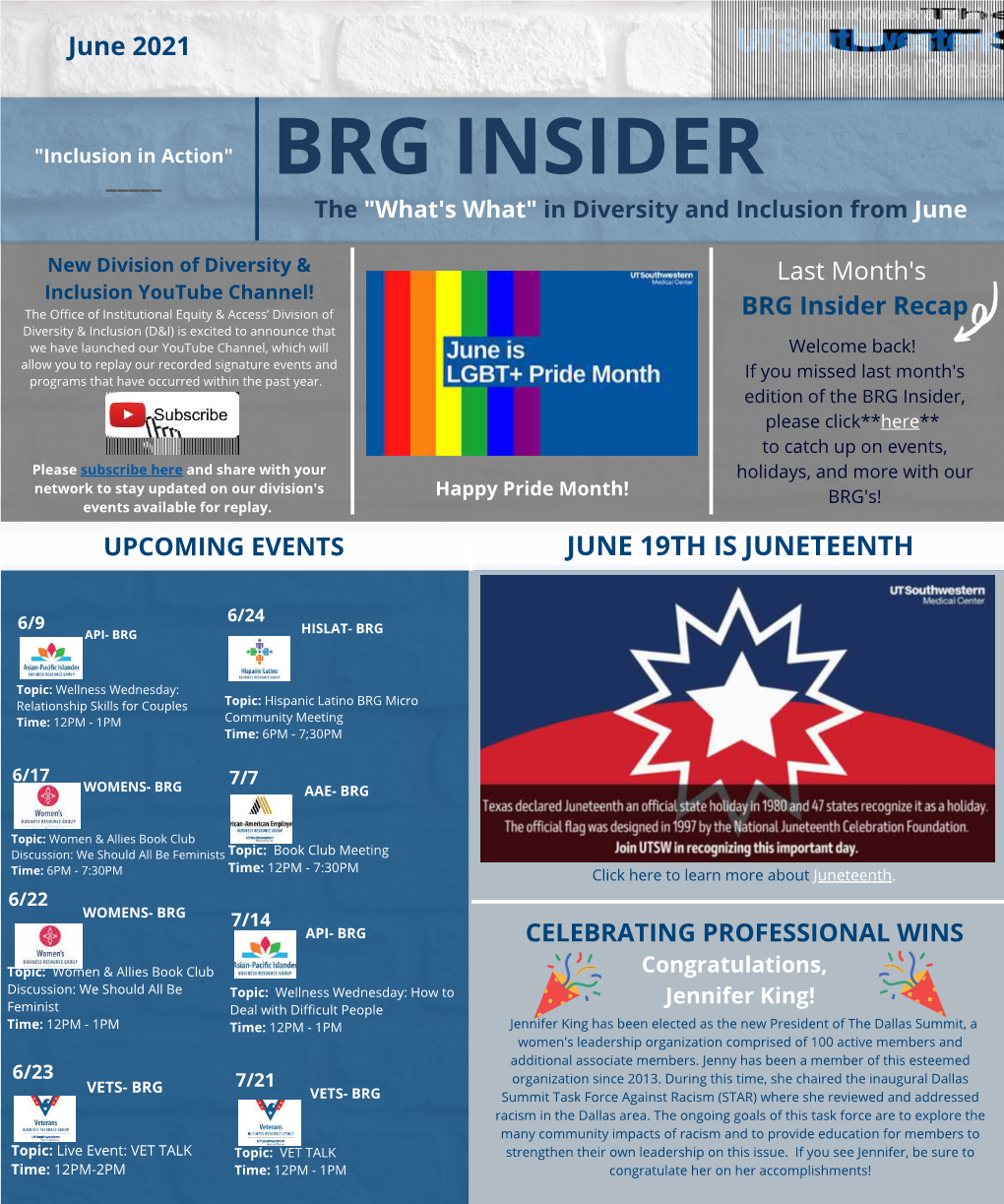 June 2021 BRG Insider Newsletter