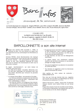 BARCILLONNETTE a Son Site Internet